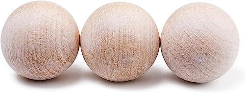 ACE HOCKEY Swedish Stickhandling Balls - Wooden Balls for Stickhandling - Unfinished Hardwood No-Bounce Floorball Training Equipment - Hockey Training Balls for Street Hockey - 2-Inch Diameter 3-Pack image