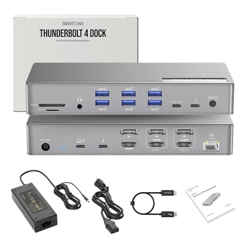 Thunderbolt 4 Dock with Displaylink Chipset - MacBook Docking Station Dual/Triple/Quad/Penta Monitor - 21 Ports 40Gbps, 150W Charging, 8K/4K Displays - Compatible with Window 10/11 Mac OS 10.2 & Above image