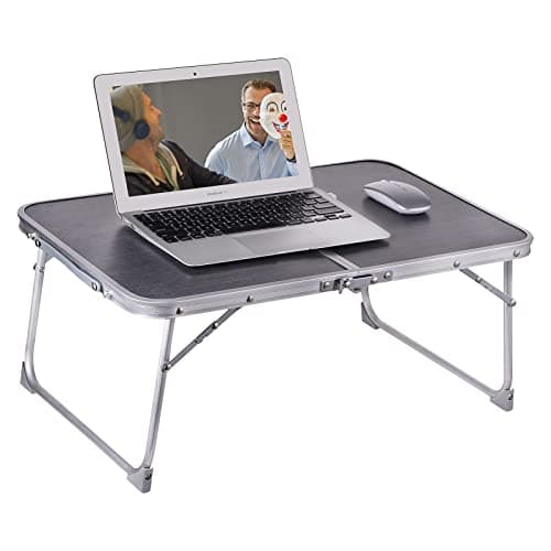 Foldable Laptop and Bed Table with Storage, Portable Mini Lap Desk for Legs, Ideal for Study, Reading, Picnic, Breakfast, and More image