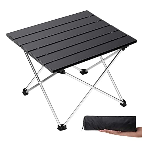 Grope Portable Camping Table with Aluminum Table Top, Folding Beach Table Easy to Carry image