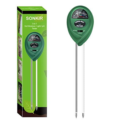 SONKIR Soil pH Meter, MS01 3-in-1 Soil Moisture/Light/pH Tester Gardening Tool Kits for Plant Care, Great for Garden, Lawn, Farm, Indoor & Outdoor Use image