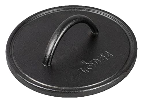 8" Cast Iron Round Flat Grill Press image