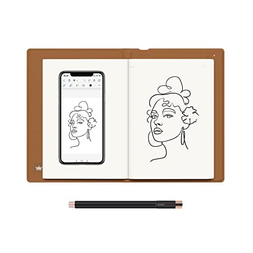 HUION Note 2-in-1 Digital Notebook Drawing Tablet With Battery-free Pen, Bluetooth Wireless Paper Tablet Electronic Writing Pad for Note-taking, Digital Art & Meeting, Refillable A5 Notepad, 9.5x7inch image