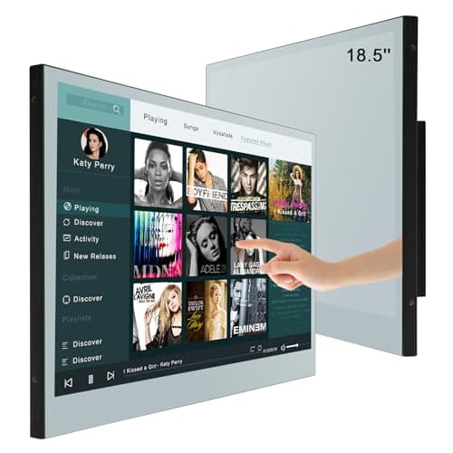 elecsung 18.5 inch Full Touchscreen Smart Mirror TV for Bathroom, Waterproof TV ATSC Tuner Android 11.0 for Hotel/Kitchen, Wi-fi and Bluetooth, M185-TS, Model 2024 image