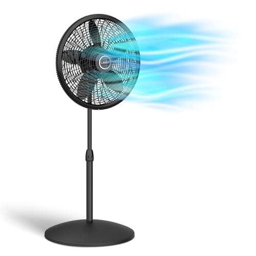Lasko Oscillating Pedestal Fan, Adjustable Height, 3 Speeds, for Bedroom, Living Room, Home Office and College Dorm Room, 18", Black, 1827 image