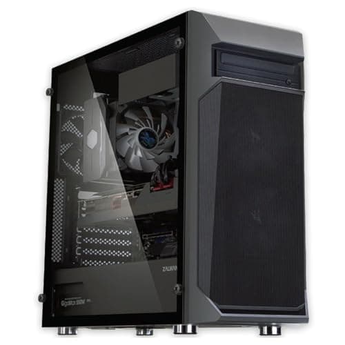 Zalman Z1 Plus ATX Mid-Tower PC Case - Tempered Glass Side Panel - 3 x 120mm Fans Pre-Installed - 5.25" ODD Support - USB 3.0 - Desktop Computer Chassis image