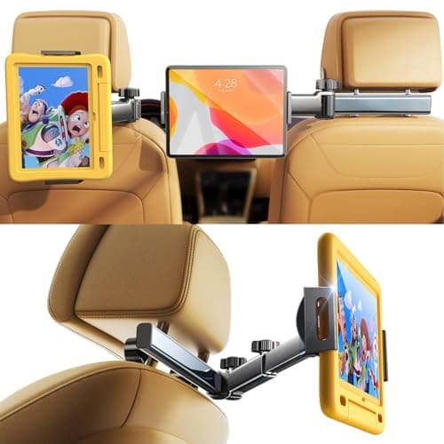 LISEN 3 in 1 for iPad Holder for Car Accessories for Women Interior Road Trip Essentials Backseat Car Organizer Car tv for Back Seat Headrest Tablet Holder iPad Car Mount Kids Fire Tablet 4.7-11" image