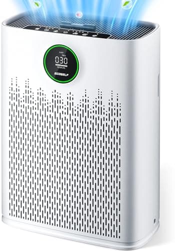 Air Purifiers for Home Large Room, with Smart Mode, PM2.5 Air Quality Display, 22dB Sleep Mode, Aromatherapy, Cover Up to 1295 Ft² with 2X-Purification & 360°Air Outlet, HAP603, White image