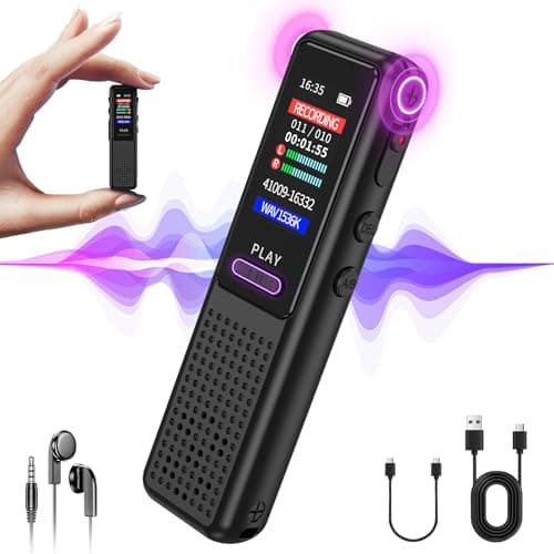 64GB Voice Recorder - Upgraded Digital Voice Activated Recorder with AI Noise Reduction Technology, Dictaphone Tape Recorder Device with Playback for Lectures Meetings/Classes/Interview image