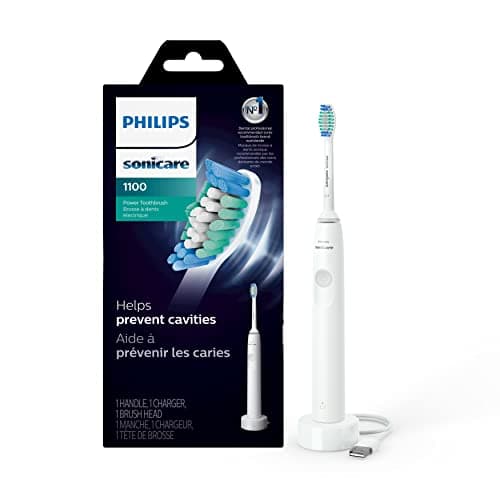 PHILIPS Sonicare 1100 Power Toothbrush, Rechargeable Electric Toothbrush, White Grey HX3641/02 image
