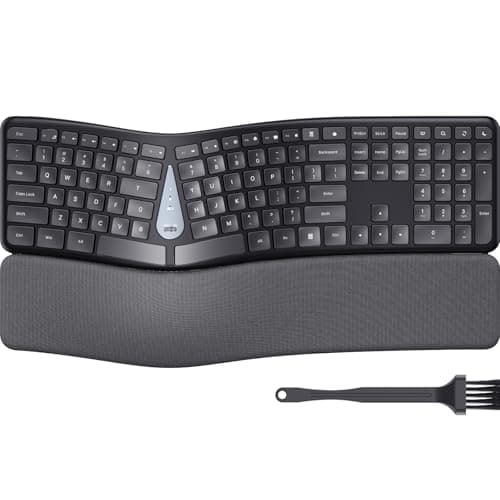 LIZRROT Wireless Ergonomic Keyboard, Split Keyboard with Wrist Rest and Cleaning Brush, 2.4G Computer Keyboard, Comfortable and Natural for Windows PC Laptops image