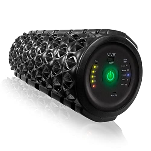 Vive Vibrating Foam Roller - High Density Five Speed Massager - for Exercise, Physical Therapy, Trigger Point and Muscle Recovery - Firm, Deep Tissue Vibration for Back Pain Relief and Stretching image