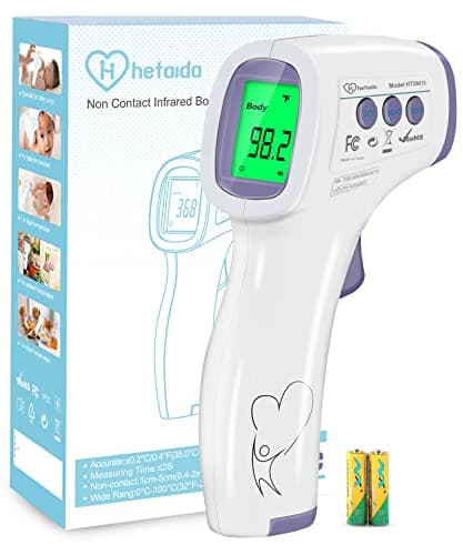 Digital Thermometer for Adults and Kids, No Touch Forehead Thermometer for Baby, 2 in 1 Body Surface Mode Infrared Thermometer with Fever Alarm and Instant Accuracy Readings image