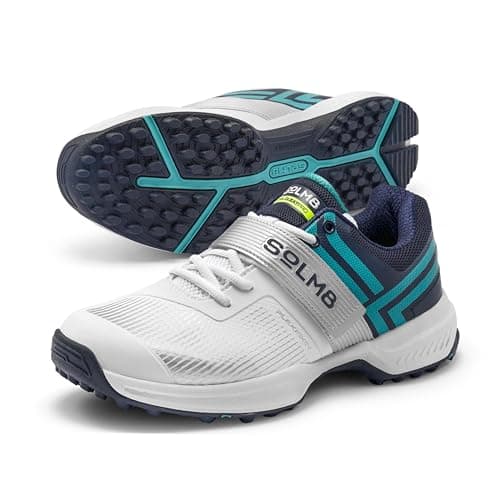 SOLM8 S8 Cricket Shoes - Rubber Spikes Professional Cleats for Outdoor Turf and Field Sports Gel Cushioned Insole (2024 Edition) image