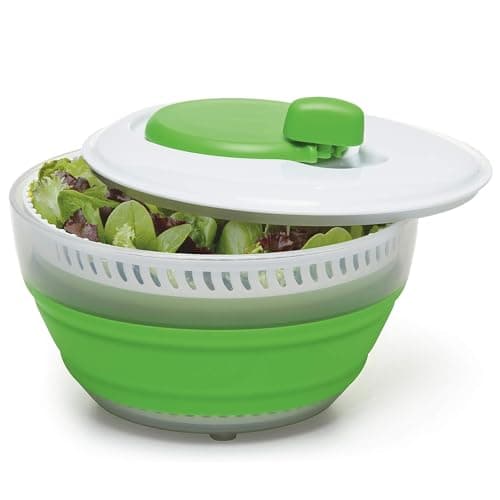Prepworks by Progressive 3 Quart Space Saving Folding Collapsible Drainer, & Colander for Salad Preparation and Food Washing (Green) image
