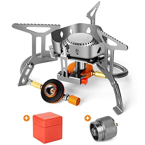Odoland 3500W Windproof Camp Stove Camping Gas Stove with Fuel Canister Adapter image