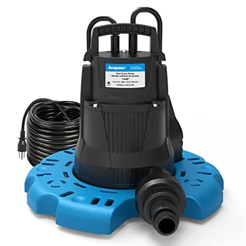 Acquaer 1/4 HP Automatic Swimming Pool Cover Pump, 115 V Submersible with 3/4” Check Valve Adapter & 25ft Power Cord, 2250 GPH Water Removal for Pool, Hot Tubs, Rooftops, Water Beds and more image