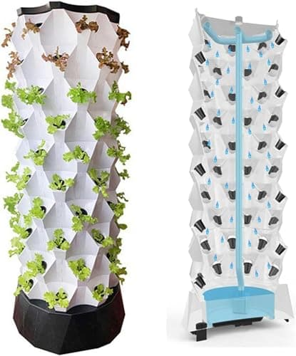 FLTRGO Tower Garden Hydroponics Growing System - Automated Aeroponic Tower Garden,Indoor Smart Garden,Nursery Germination Kit Including Smart Plug,Water Level,Water Pump,10floors image