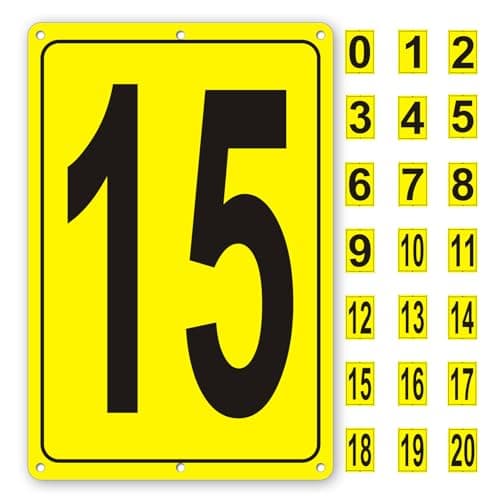 Number Sign 15 for Tennis Court, Numbered Sign for Parking Lots and Public Spaces, 12x8 inches Weatherproof and Easy to Install Metal Signs image