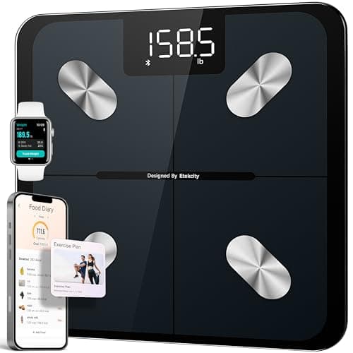 Etekcity Smart Scale for Body Weight FSA HSA Store Eligible, Bathroom Digital Weighing Scale with BMI, Body Fat, Muscle Mass, Accurate Bluetooth Home User Health Equipment Sync Apps image