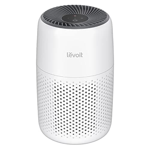 LEVOIT Air Purifiers for Bedroom Home, 3-in-1 Filter Cleaner with Fragrance Sponge for Better Sleep, Filters Smoke, Allergies, Pet Dander, Odor, Dust, Office, Desktop, Portable, Core Mini-P, White image