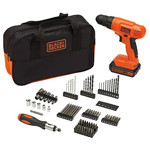 BLACK+DECKER 20V MAX* POWERCONNECT Cordless Drill Kit + 100 pc. Kit (BDC120VA100), Orange image