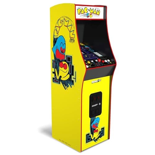 Arcade1Up PAC-MAN Deluxe Arcade Machine, built for your home, with 5-foot-tall full-size stand-up cabinet, 14 classic games, and 17-inch screen image