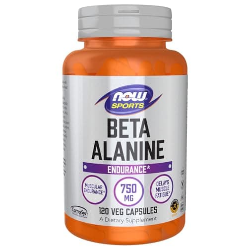 NOW Foods Sports Nutrition, Beta-Alanine 750 mg, Delays Muscle Fatigue*, Endurance*, 120 Veg Capsules image