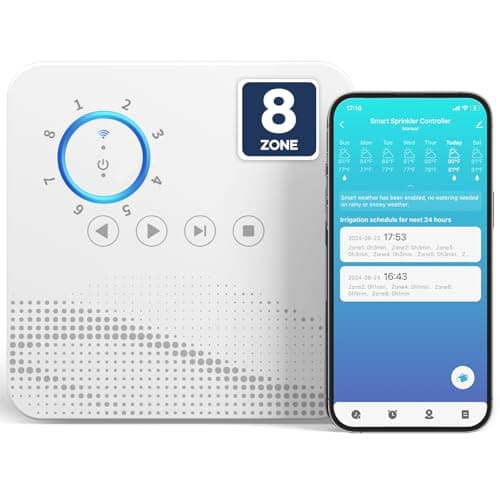 tolviviov Smart Sprinkler Controller, 8-Zone Indoor WiFi Irrigation Controller image