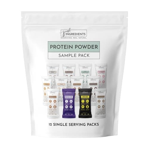 Protein Powder Made with 100% Grass Fed, Non Denatured Whey | Four Different Protein Sources from Organic Whole Food Ingredients | 12 Servings | 22g Protein (12 Servings, Sample Variety Pack) image