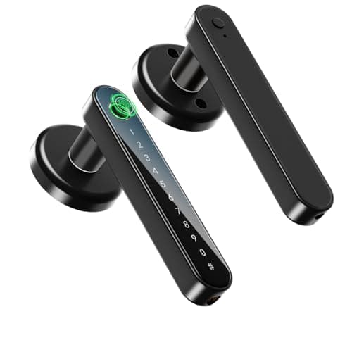 IRONZON Fingerprint Door Lock Biometric Door Lock with Keypad with Handle for Home Hotel Office Apartment Bedroom image