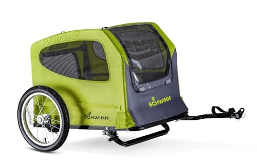Schwinn Rascal Bike Pet Trailer, For Small and Large Dogs, Tow with Bicycle, Large (Up to 100lbs), Green image