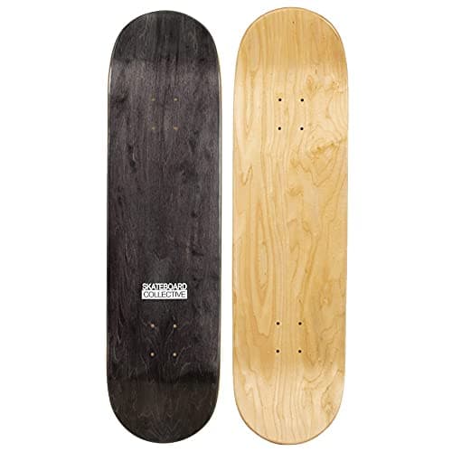 Skateboard Collective 8.0" Blank Skateboard Deck Random Top/Natural Bottom, Self-Customizable Skateboard Deck, 7-Ply Maple Construction image