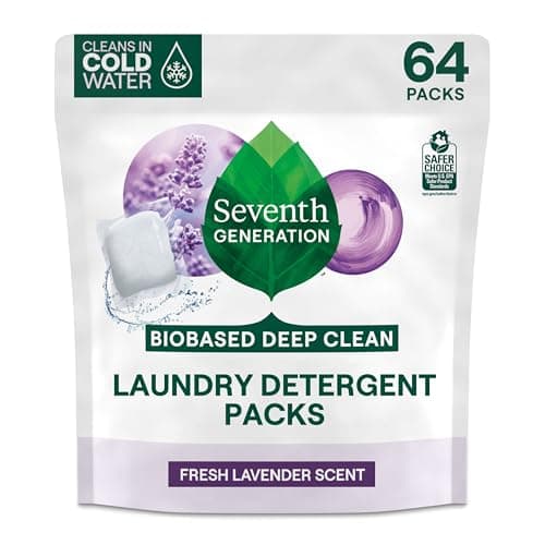 Seventh Generation Laundry Detergent Packs, Lavender, Biobased Deep Clean, EPA Safer Choice Certified, 64 Count image
