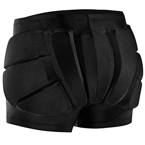 RANDDER Kids Butt Pad Shorts for Skating Snowboarding Ski Hockey, Hip Tailbone Padded Shorts for Youth Child(Black, M) image