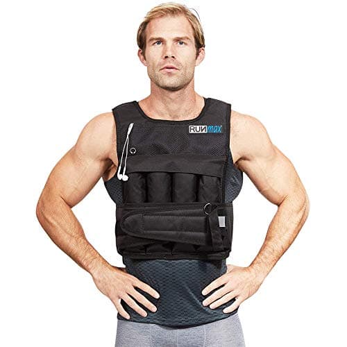 RUNmax rf20nop Run Fast 12lb-140lb Weighted Vest (without Shoulder Pads, 20lb),Black image