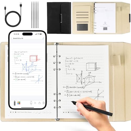 Smart Pen & Notebook Set, Digital Pen Real-time Synchronization Digitization for Storing and Sharing Notes, Smart Pen Suitable for Learning, Office Note and Drawing, Compatible with Android and iOS image