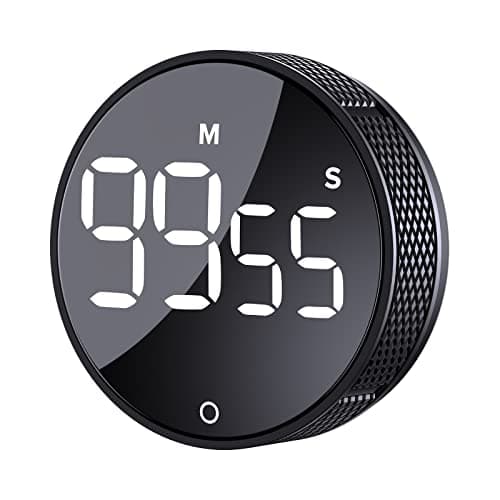 AVINIA Digital Kitchen Timers, Visual timers Large LED Display Magnetic Countdown Countup Timer for Classroom Cooking Fitness Baking Studying Teaching, Easy for Kids and Seniors Black image