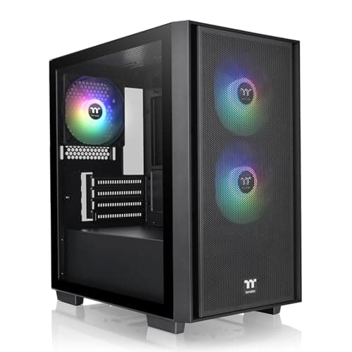 Thermaltake Versa H16 TG ARGB Black Micro ATX Tower Case; Tempered Glass Side Panel; 3 Pre-Installed ARGB Fans; CA-1Y8-00S1WN-02; 3 Year Warranty image