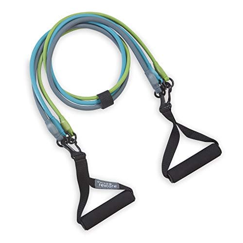 Gaiam 3-in-1 Resistance Band Kit with Comfort-Grip Handles and Interchangeable Strength Bands for High Intensity Training image