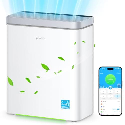 GoveeLife Smart Air Purifier for Large Home Rooms, Covers up to 1046 ft², PM2.5 Monitor, HEPA Sleep Mode, 3-in-1 Filter Air Purifier with App and Alexa Control for Pet Hair, Odors, Pollen and Smoke image