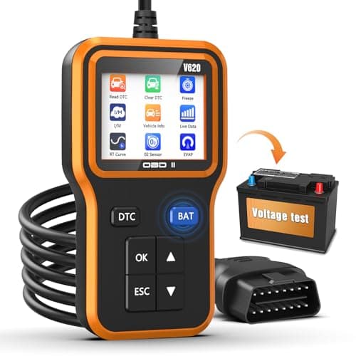 UMEIJA OBD2 Scanner with Upgrade Battery Tester - Diagnostic Tool for Cars That Check Engine Light & Emissions Readiness Read and Clears Vehicle Error Codes for All OBD II Protocol Vehicles Since 1996 image
