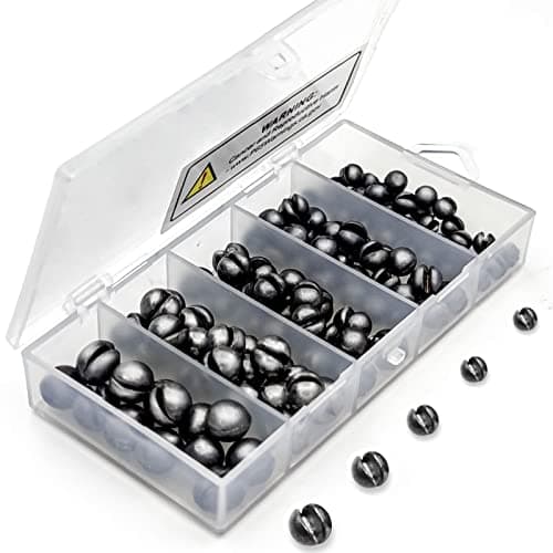 SANWEAL120PCS/200PCS Fishing Weights Sinkers - Premium Split Shot Fishing Weights Sinkers - Round Removable Fishing Sinkers - 5/6 Sizes image