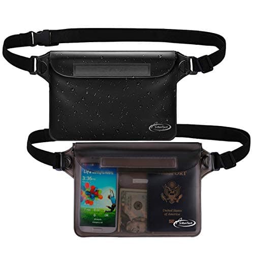 AiRunTech Waterproof Fanny Pack, Waterproof Pouch for Phone Passport Wallet Purse with Waist Strap, Floating Waterproof Bags for Travel Beach Swimming Kayaking Boating Pool Accessories image