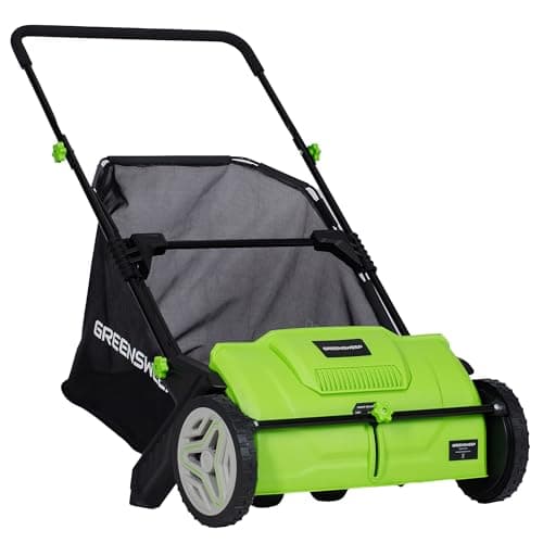 GreenSweep Pickup Pro Garden Sweeper - Manual Leaf & Grass Push Lawn Sweeper image