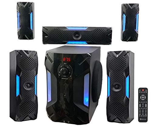 Rockville HTS56 1000W 5.1 Channel Home Theater System with 8" Subwoofer, Bluetooth, USB, Includes Remote, LED Light Effects - Perfect for Movies, Music, Karaoke image