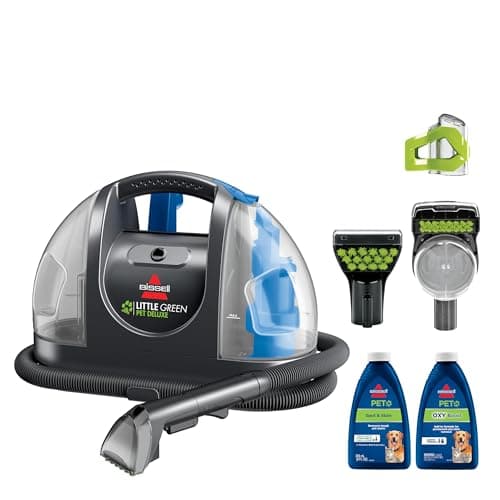 Bissell Little Green Pet Deluxe Portable Carpet Cleaner and Car/Auto Detailer, 3353, Gray/Blue image