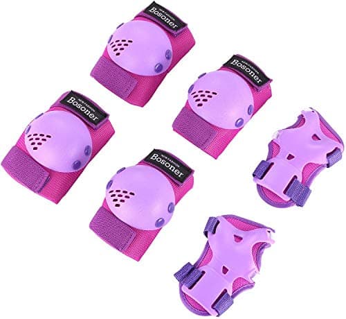 BOSONER Kids/Youth Knee Pads Elbow Pads Wrist Guards Set for 3-15 Years, Child Protective Gear Set for Multi-Sports Outdoor, Roller Skates, Cycling, BMX Bike, Skateboard, Inline Skating image