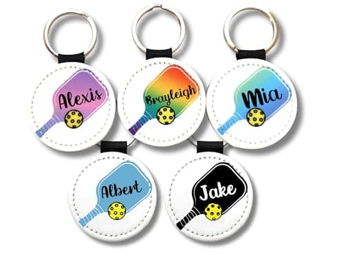 Handmade Custom Personalized Pickleball Key chain, Name Tag, Bag Tag image