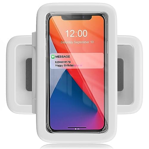 LC-dolida Shower Phone Holder Waterproof, 480° Rotatable Adjustable Bathroom Wall Mount Stand, Anti-Fog High Sensitivity iPhone Case, Bathroom Accessories for 4-7'' Cellphones, Gift for Men Women image